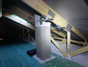 Zateplení stropu dřevostavby bungalovu pomocí foukané izolace